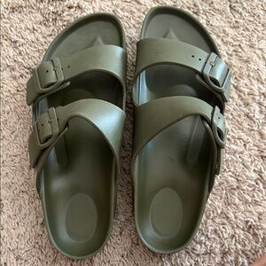 Birkenstock Olive Green Two-Strap EVA Sandals